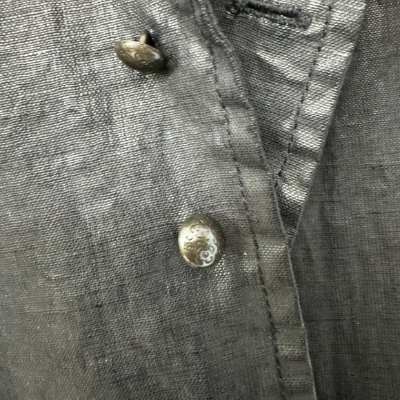 JOHN VARVATOS Waxed Coated Linen Shirt Jacket (sz. 48) - Picture 5 of 12